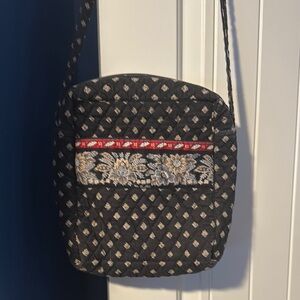 Vera Bradley Black Quilted Floral Crossbody Bag